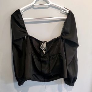 Handmade Black satin top (SOLD)